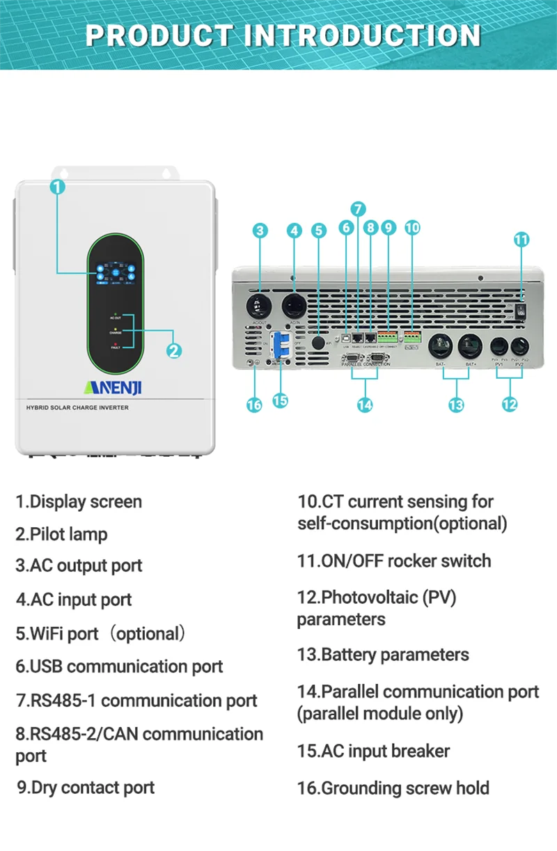 3.6KW 6.5KW 12KW 48V Solar Inverters 110V Hybrid On/Off Grid Inverter inversor s