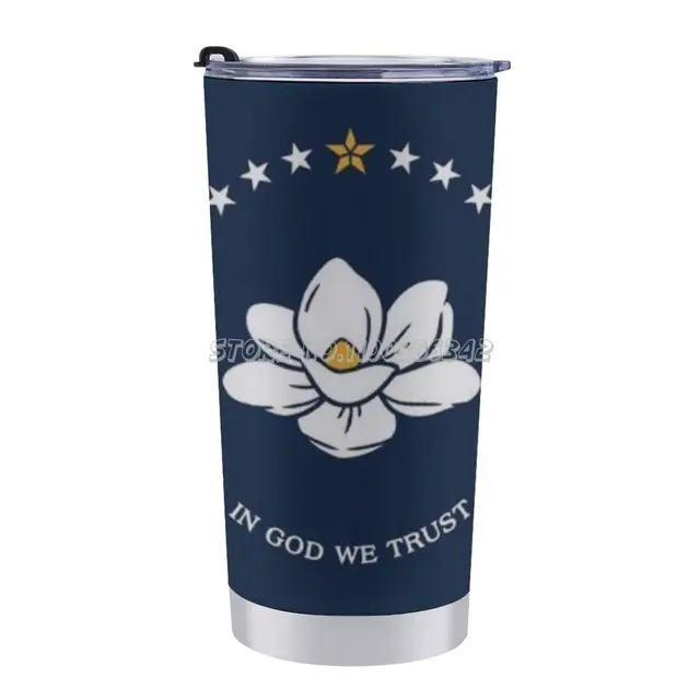 Új Mississippi Magnolia Zászló 2020 Utazási Kávé Bögre 20 Oz Autó Csésze Termosz Ivócsésze Ajándékhoz State Fl