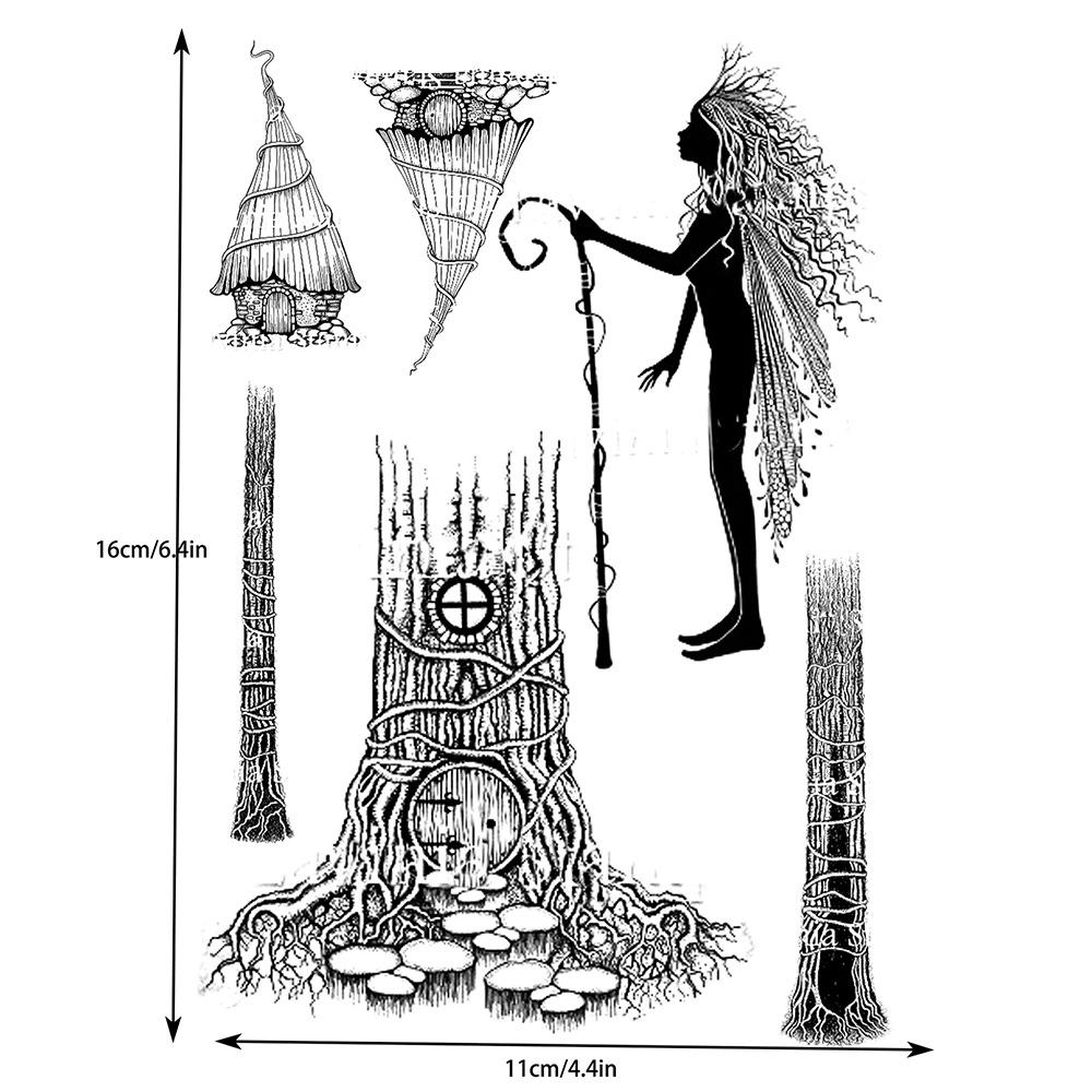 Clear Stamps Fairies Plants Series Silicone Stamp for Card Making Album DIY Scrapbooking