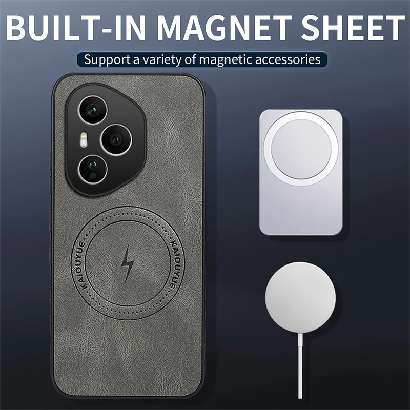 Magnetic Sheepskin Leather Business Phone Case with Mag-Safe Compatibility