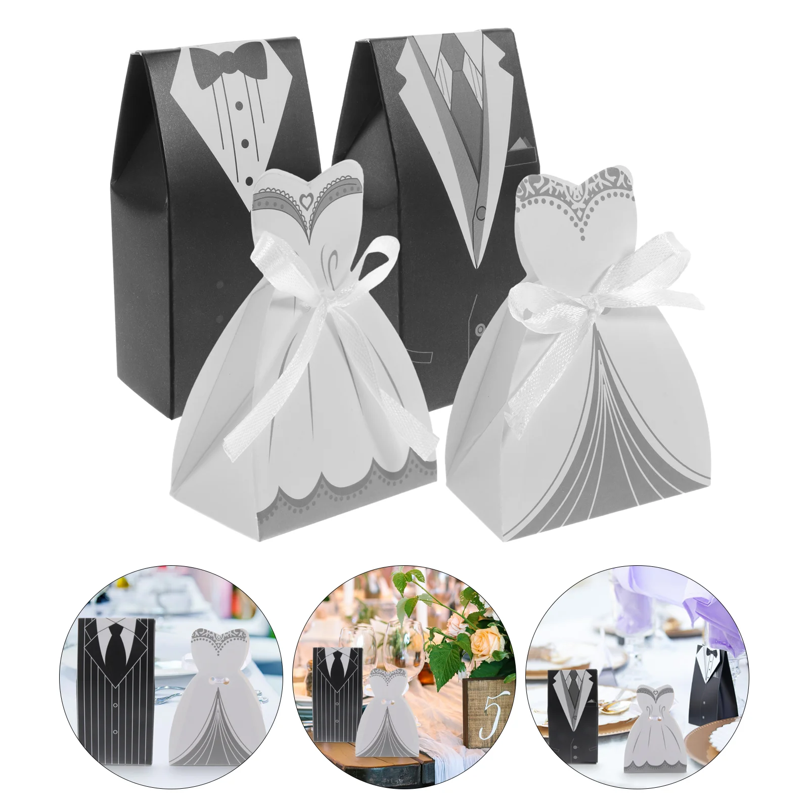 

Wedding Box Candy Boxes Gift Favor Paper Shaped Container Treat Decoration Party Gifts Bridal Case Tuxedo Shower Chocolate