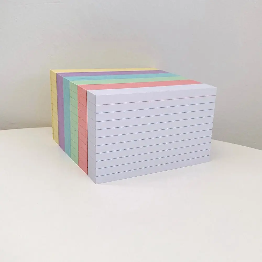50 Blatt farbige Karteikarten, tragbarer Notizblock mit horizontalen Linien, bunte Lernkarten, DIY-Notizblöcke, kreatives Taschenpapier – Detail 4