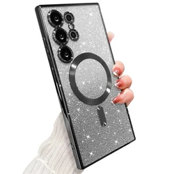 Sparkle Glitter MagSafe Phone Case Cover for Galaxy S20 FE (Black)
