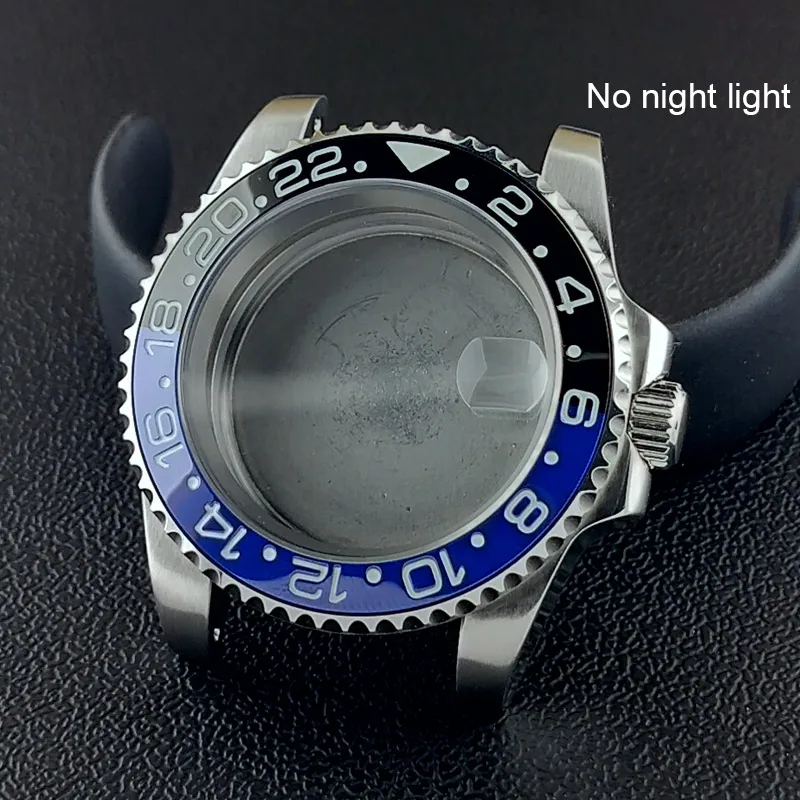 40MM Sapphire Glass GMT Bidirectional Rotation Watch Case with Accessories