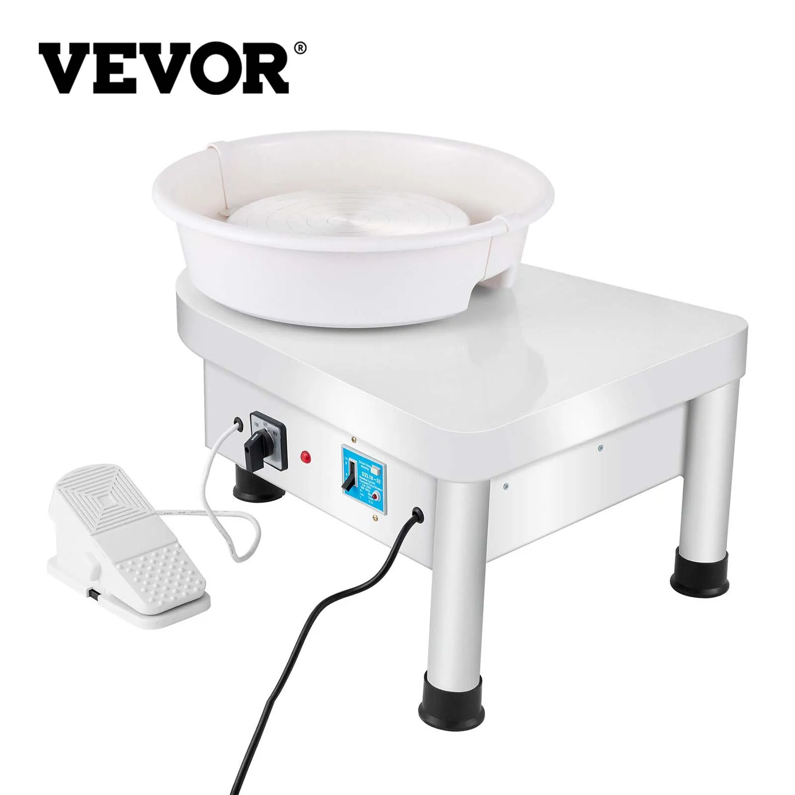 VEVOR Electric Pottery Wheel Machine 25CM 280W With Foot Pedal and Detachable Basin Shaping Tool Set For Ceramics Clay