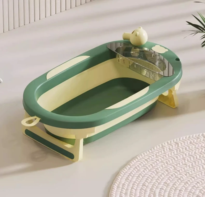 Baby shower basin, newborn baby thick, large size, suitable for children aged 0-8 to sit and lie down, shower basin