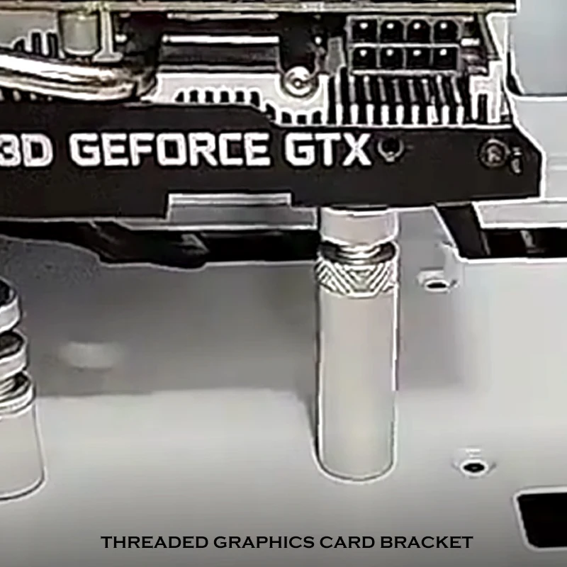 Sleek Aluminum Adjustable GPU Support Bracket - Anti-Bending Magnetic Design, Black
