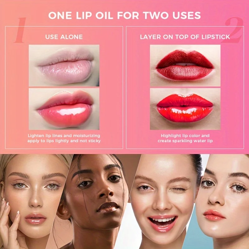 Hydrating Lip Glow Oil, Plumping Lip Gloss, Moisturizing Lip Oil Gloss, Transparent Moisturizing Lip Balm, Natural Lip Plumper 2