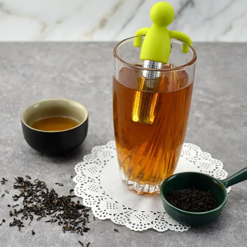 Creative Tea Strainer Food Grade Silica Gel Tea Filter Mr.Tea Villain  Shaped Silicone Tea Maker Tea Bag Tea Set Brew Tea Te Mate