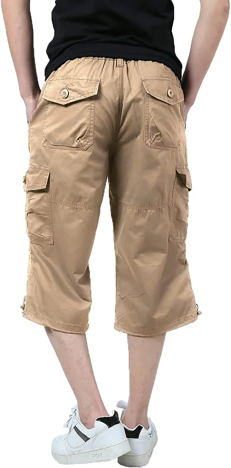 Mens Cargo Capri Shorts With 9 Pockets