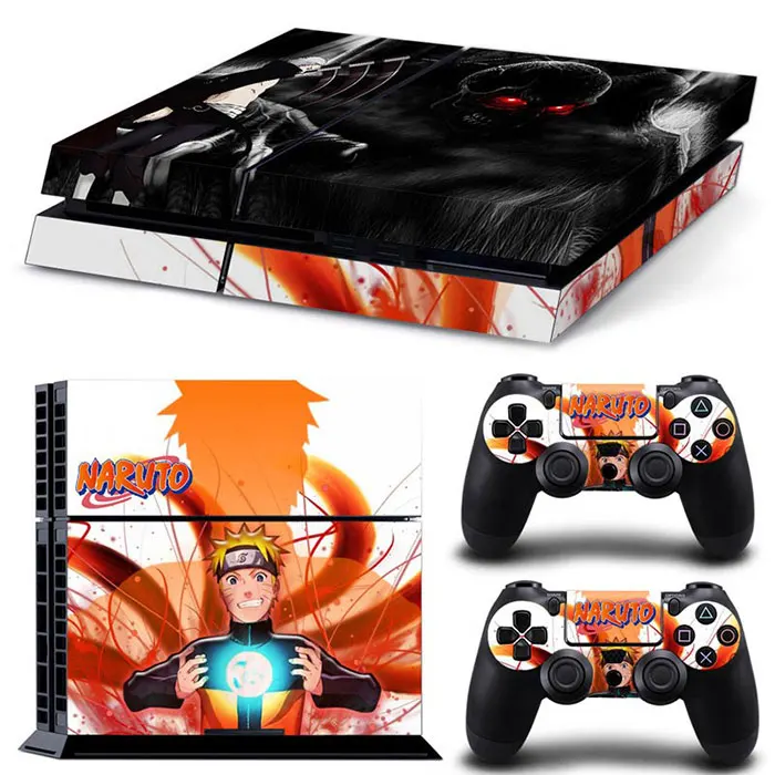 Japan Cartoon One Piece Luffy Pokemon Vinyl Skin Sticker for PS4 Slim Console and 2 Controllers Decal Cover Game Accessories 