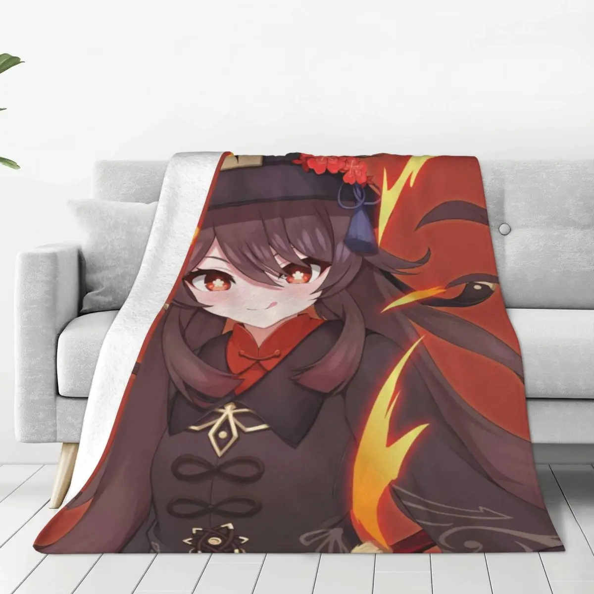 

Genshin Impact Hutao Blanket Warm Cozy All-Season Comfort Throw Blankets for Bedding Travel Blankets