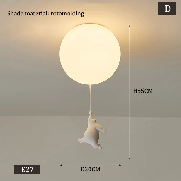 Modern Ceiling Chandelier Light Cartoon Lighting Creative Polar Bear LED Pendant Lamp Theme Hotel Kid Children Kindergarten white pendant lights Pendant Lights