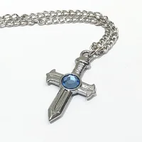 Cartoon Gray Fullbuster Necklace Metal Pendant Cross Alloy Chain Cosplay Costume 1