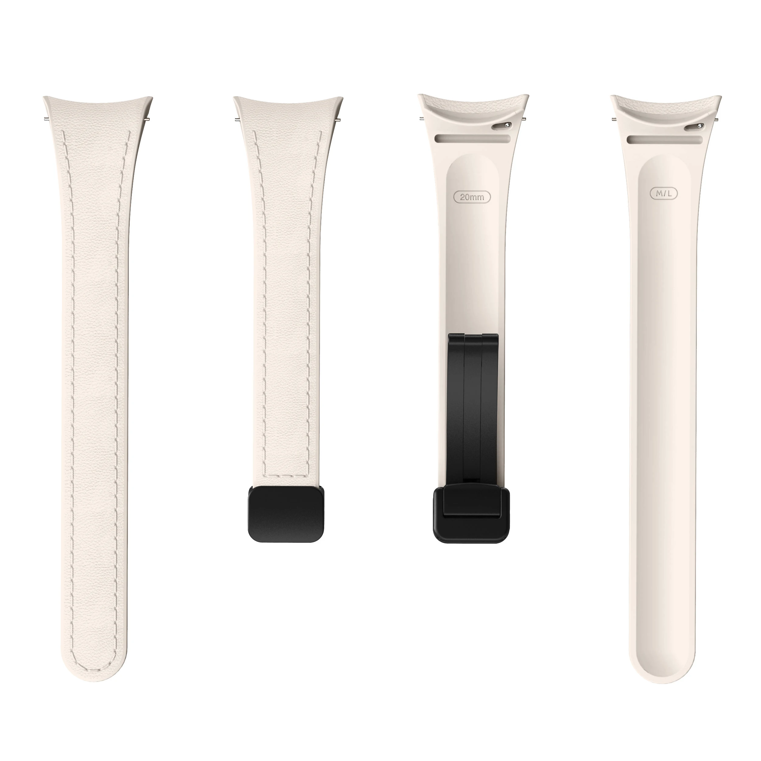 Premium Dual-Material Slim Watch Strap - Genuine Leather and Silicone