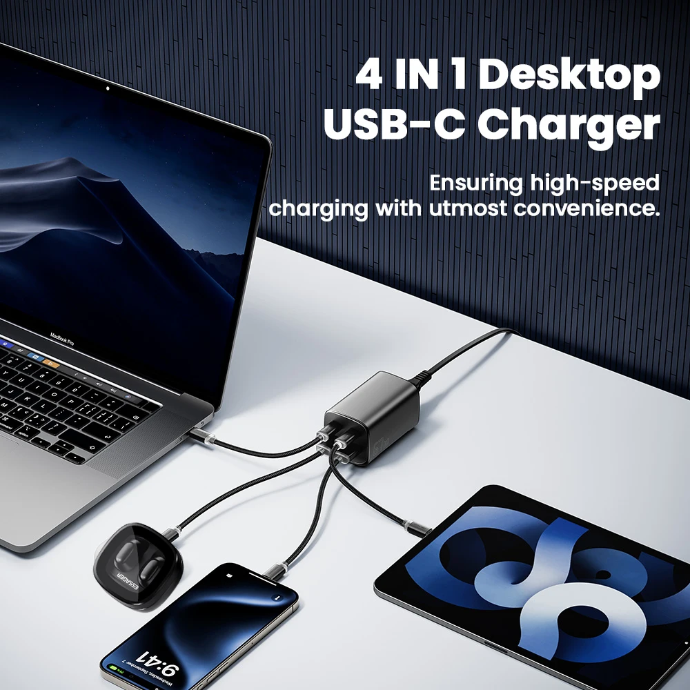 Essager 100W GaN Desktop Fast Charger - 4-in-1 Adapter