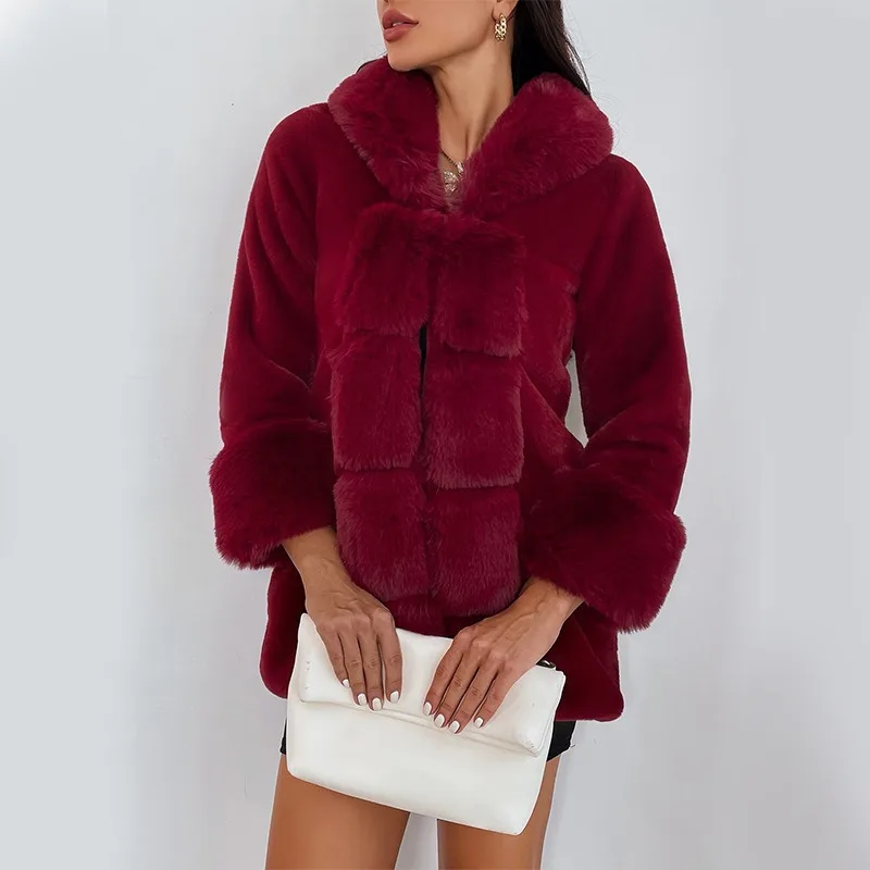 Imitation Fur Jacket European and American Women's Clothing Young and Fashionable Patchwork Artificial Fox Fur Jacket