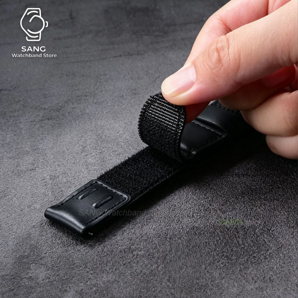 Universal Quick Release Nylon & Vintage Leather Watch Band - Military Style Replacement Wristbelt