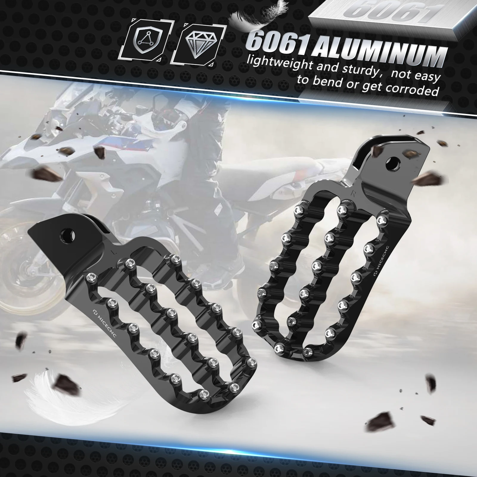 Für BMW R1250GS R1200GS Vergrößerte Fußrasten Fußstütze Bremspedal Trittplatte R1250SG 2019 2020 21 22 2023 R1200GS 2013-2018 – Detail 6