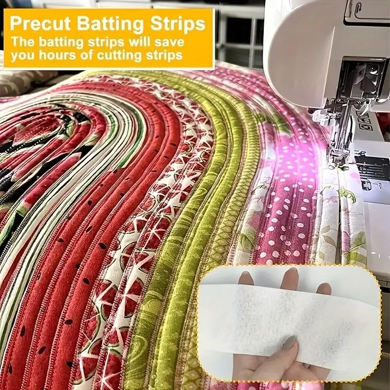 1 Roll Jelly Strip 2.25" Cotton Blend Fleece Batting 35 Yards Jelly Roll Rugs Throw Rugs Braided Rug DIY Arts Crafts Sewing