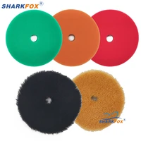 Sharkfox 5Pcs 5"(125mm)/6"(150mm) Mix Color Car Sponge Buffing Polishing Pads & Buffing Pads For DA/RO/GA Car Buffer Polisher 1