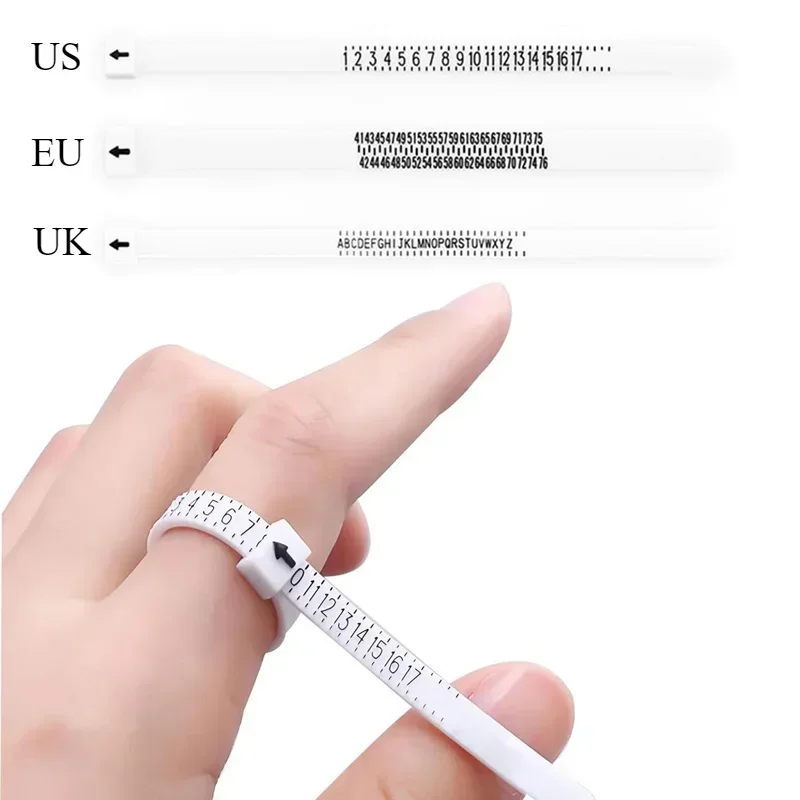 1pc Ring Sizer Convenient Precise Measuring Tool Reusable Finger Size Measuring Tape Jewelry Sizing Tool US/EU/UK Rings Size jewelry stick
