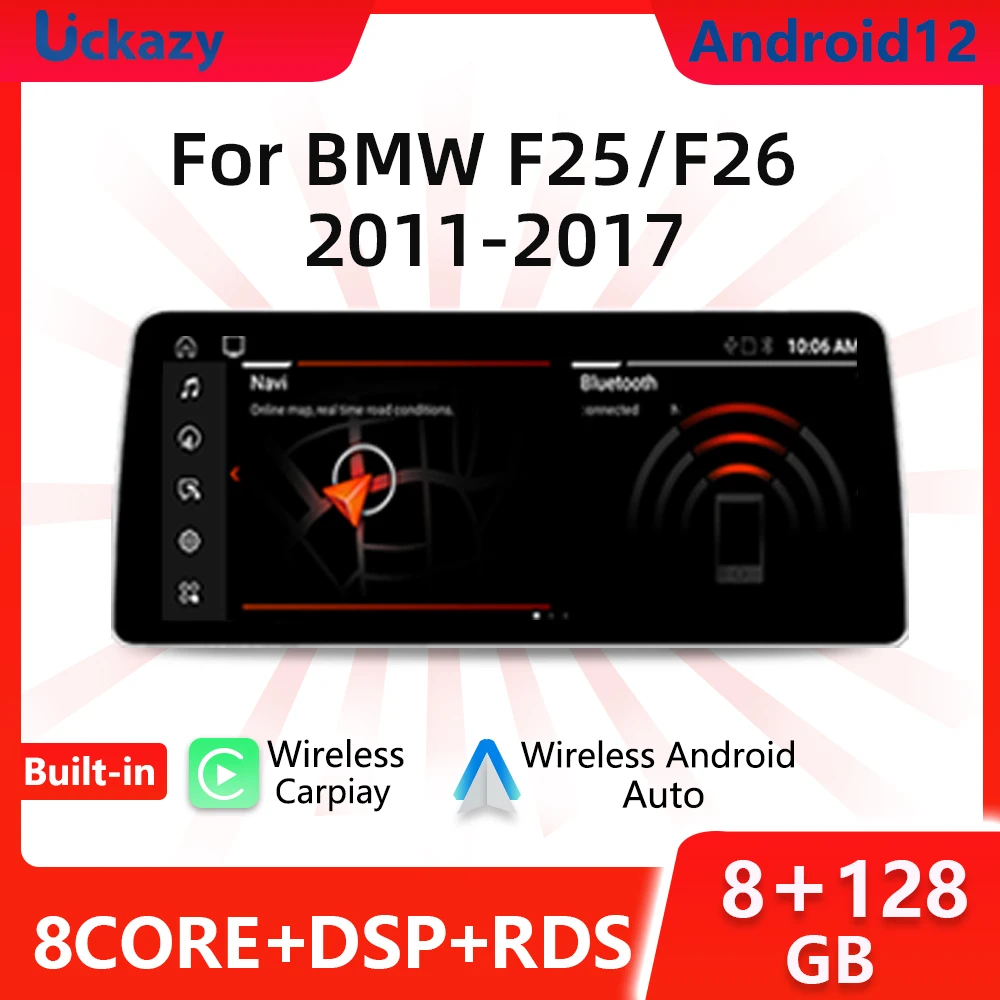 12.3 "Wireless Carplay Android 12 Autoradio Per Bmw X3 F25 Per Bmw X4 F26 Multimedia Audio Stereo Screen Gps Navigationhead Unit