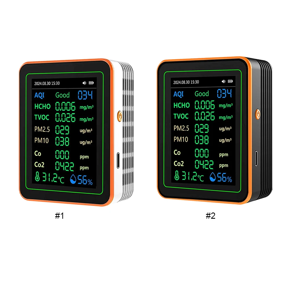 12 in 1 Portable Air Quality Temperature Humidity Monitor