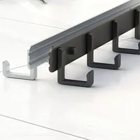 Household Wall Coat Rack Black Hooks For Hangging Clothes Towel Hanger Bathroom Robe Hook Heavy Duty Kitchen Accessories 5