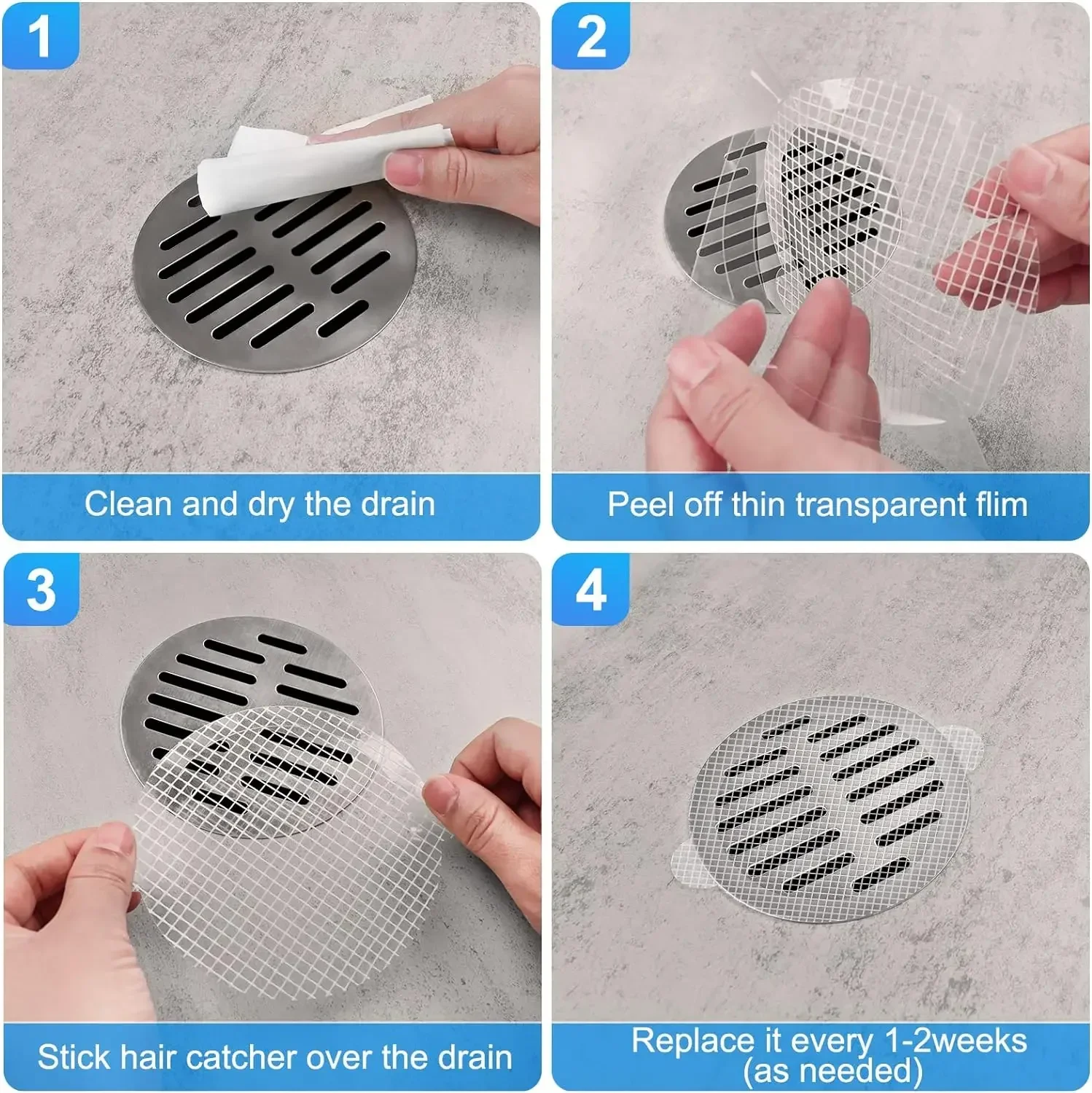 Accessory Bathroom Shower Curtain Drain Sticker Grid Shower Hairs Floor Sink Disposable Kitchen Strainer Paper Mesh Net a Take