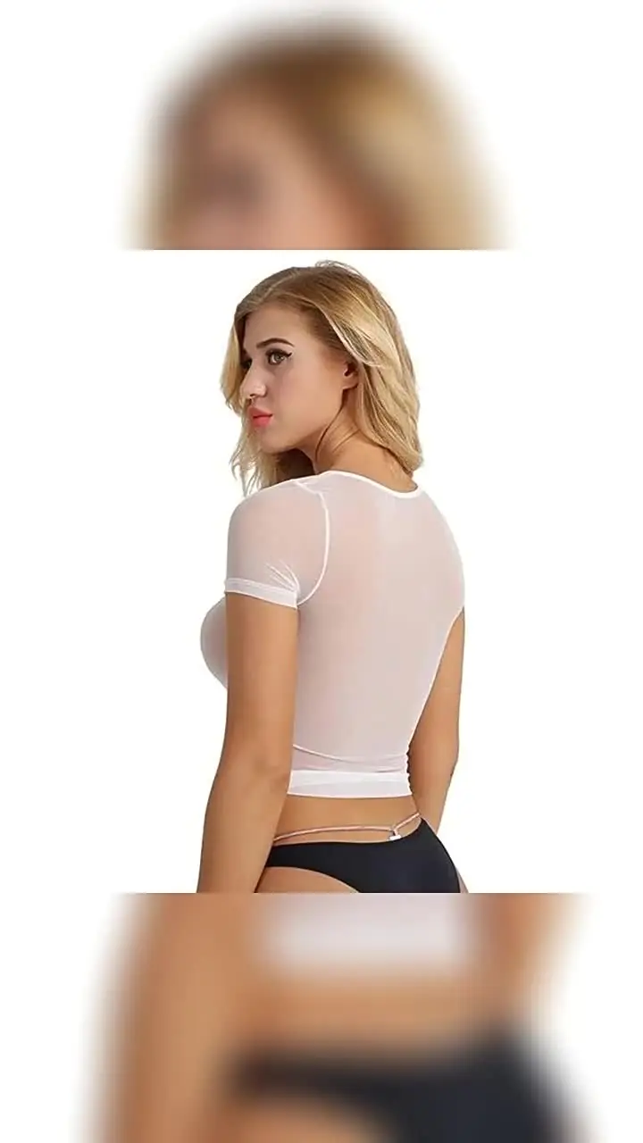 Floerns Women's One Shoulder Long Sleeve Tee Shirt Crop Tops, A B White, S price in UAE | Amazon UAE
