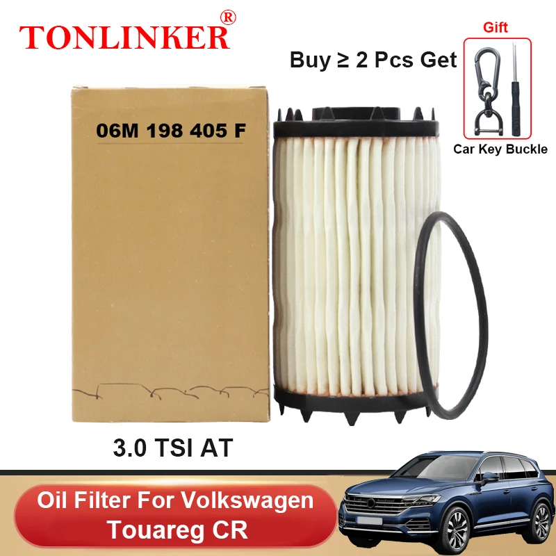 

TONLINKER Oil Filter 06M198405F For VW Volkswagen Touareg CR SUV 3.0TSI AT 2018 2019 2020 2021 2022 06M115561H Car Accessories