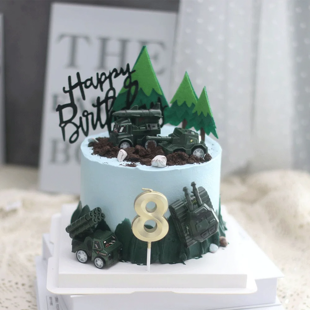 Militär Party Dekorationen Set Dschungel Feld Tarnung Mesh Geschirr 4d Panzer Ballon gepanzerte Fahrzeug Kämpfer Kinder Geburtstags geschenk – Detail 11