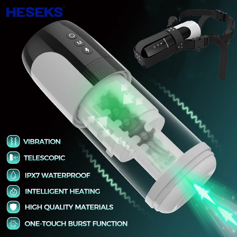 Electric Wearable Telescopic Masturbator Cup For Men Vibration_voghion.com