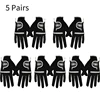 10 pcs Golf Gloves Black can wear on left and right hand fabric lycra soft breathable Professional gloves Drive Cycling Outdoor 2