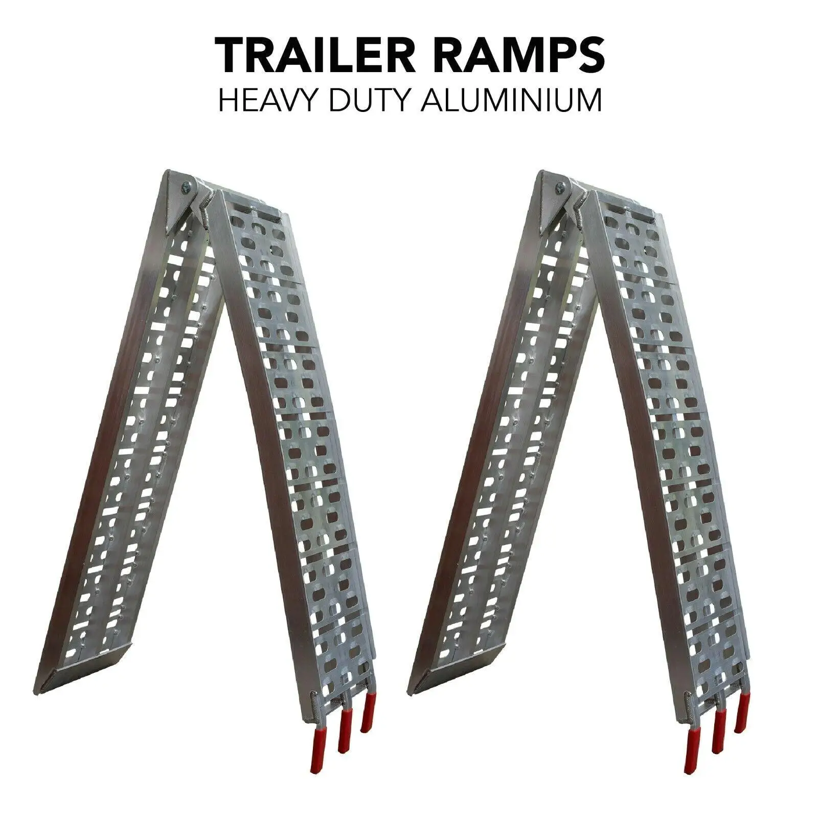 D2U Aluminum Folding Loading Ramps, 680kg Capacity-Heavy-Duty for atvs , Motorcycles, Ride-On Lawnmowers-Foldable Design,