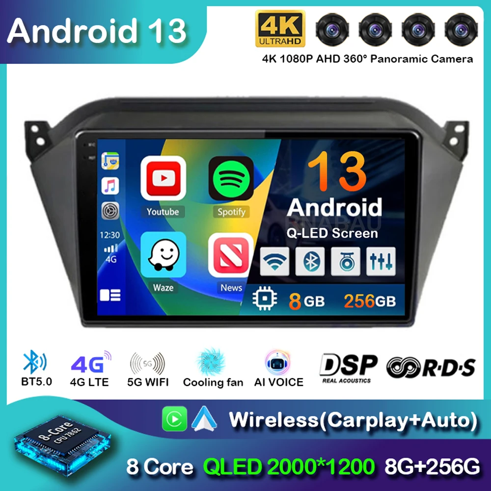 

Android 13 Carplay Auto WIFI+4G For JAC S2 t40 2015 2016 2017 2018 Car Radio Multimedia Video Player GPS Navigation Stereo Audio