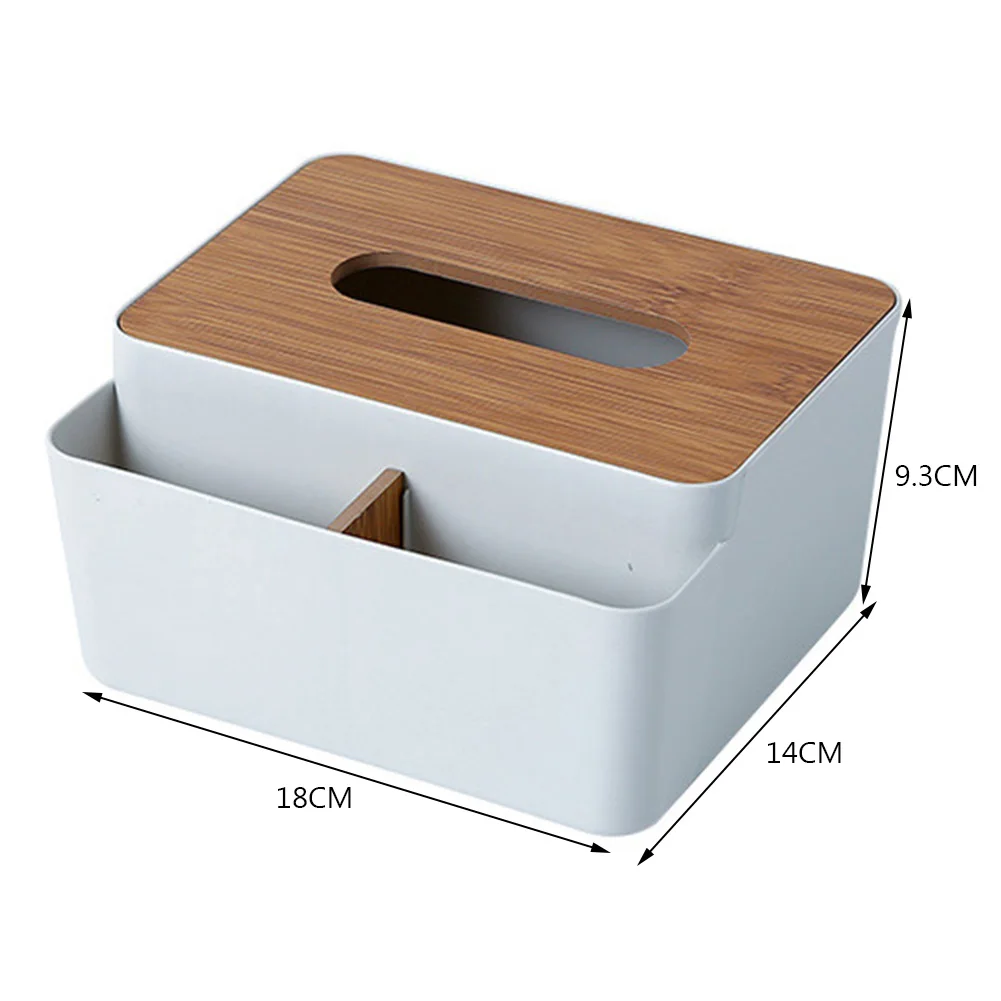 Table Wooden Cover Tissue Box Tissue Paper Remote Control Storage Box Towel Case Desktop  Organizer 6
