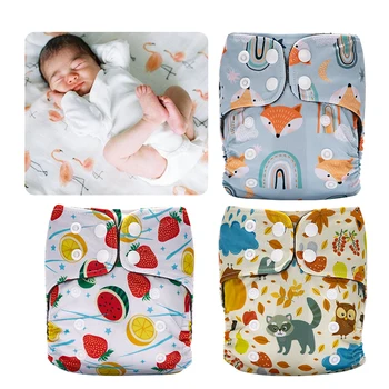 Pannolini riutilizzabili piccoli pannolini ecologici morbidi lavabili per 0-3 mesi neonato stampa digitale Mommy Novice Necessities