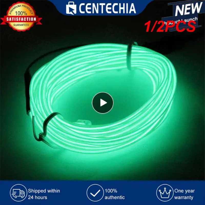 

1/2PCS Led Strip Lamp Light Emitting Piece Electroluminescent Wire Decoration Decorative Fluorescent Tape Battery Box Set