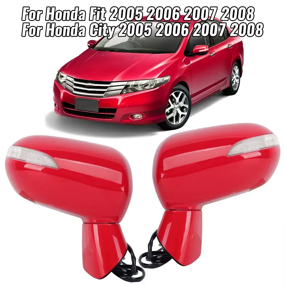 5 ピンサイドバックミラーアセンブリ互換ホンダホンダシティ 2005 2006 2007 2008 ドアウイングミラーランプカーアク