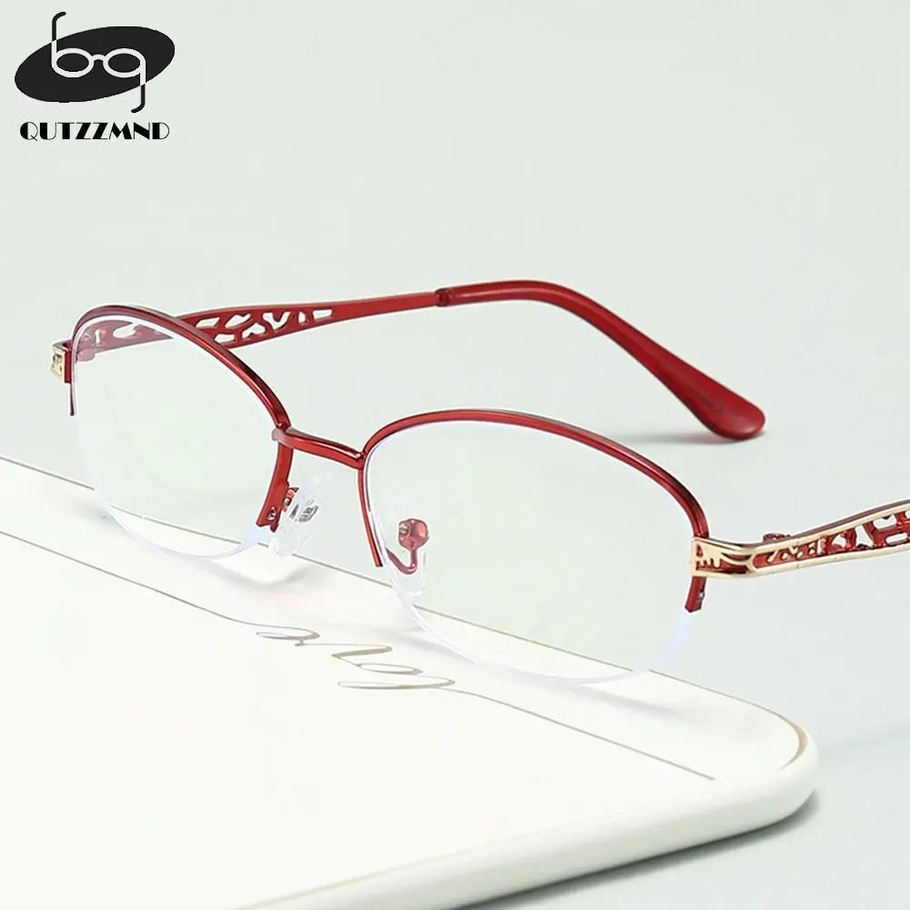 

Очки для чтения с полуободковой оправой, с защитой от синего света, женские элегантные удобные очки с защитой глаз, + 100 ~ + 400