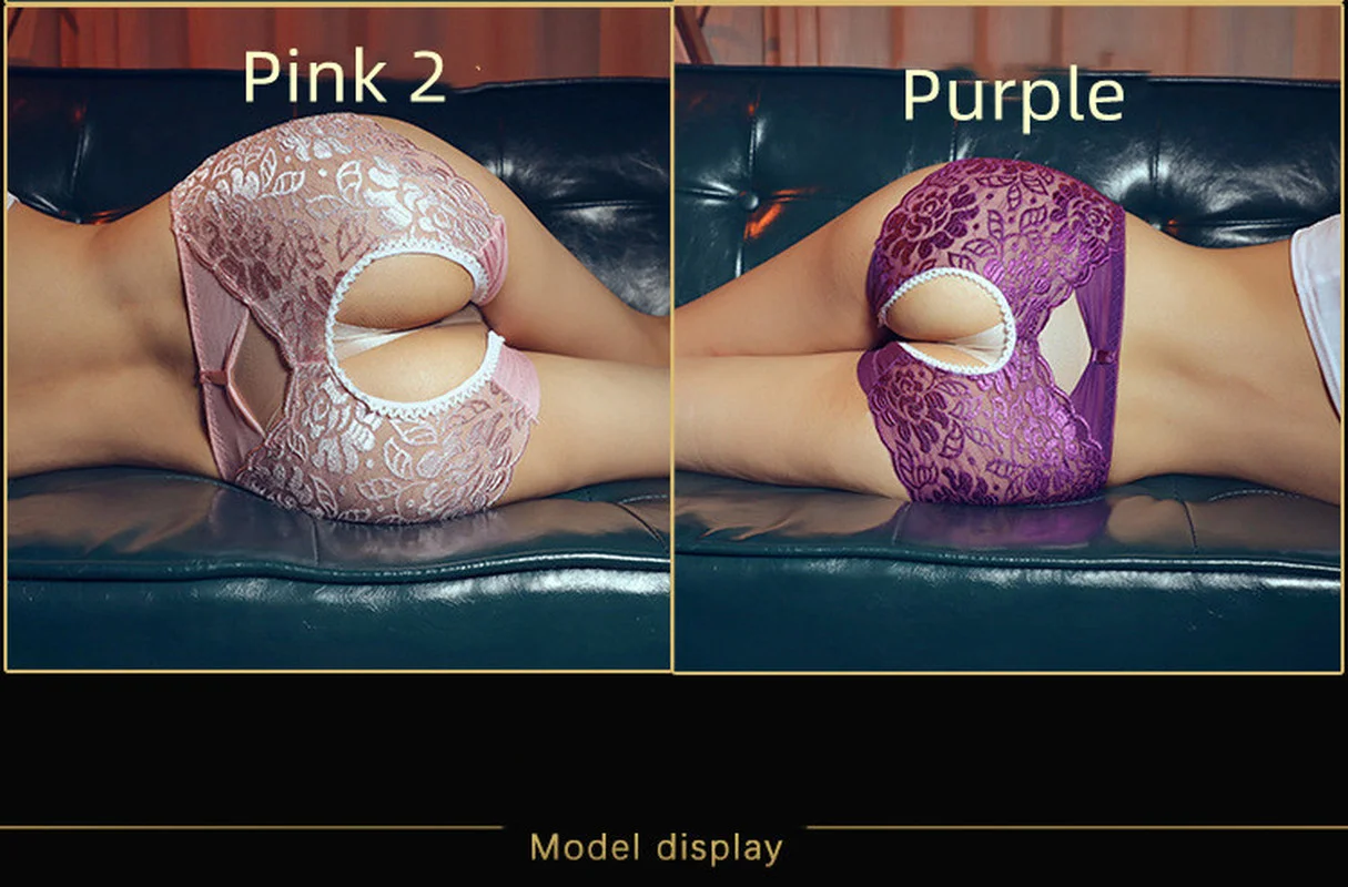 Mens Underwear Plus Size Mens Crotchless Lace Underwear See Through Sexy Lingerie Breathable Sissy Panties Open Crotch Sex Panties Summer Cool