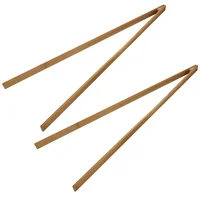 2 Pcs Bamboo Trash Tongs Grill Tools Picker Grabber Can Reusable Garbage Clip Elder Long Upper 1