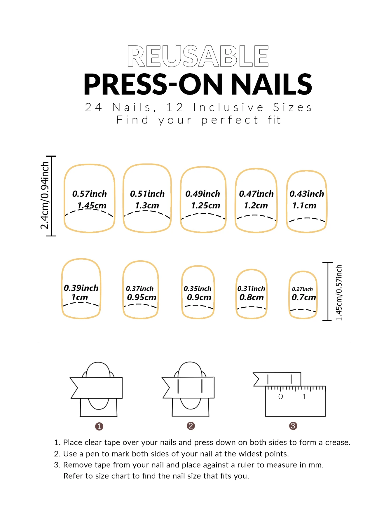 Faux Ongles Français Courts À Rayures Minimalistes Avec Lime_voghion.com