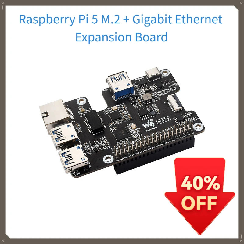 Raspberry Pi 5 PCIE RJ45 Gigabit Adapter 3-Port USB HUB Plug and Play ...