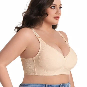 Plus Size Wireless Bra Full Coverage Soft Comfort Bras for Women Side Support Underwear No Underwire Brassiere Breathable