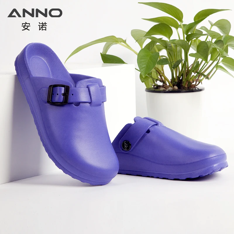 ANNO EVA Soft Shoes Clinical Hospital Clogs Slippers Shoes Man Women with Strap Work Clog Doctor Nurse Flat Footwear