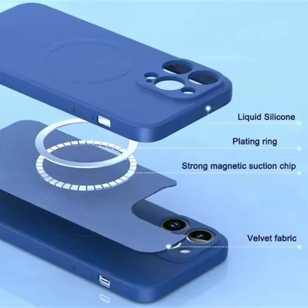 Liquid Silicone Shockproof Magnetic Wireless Charging Phone Case