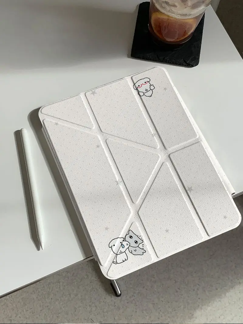Wave Point Magnetic Buckle Tablet Case - 3Y-Fold Design